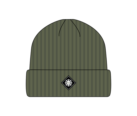 LoweRiders Ribbed Cuffed Knit Beanie (Olive)