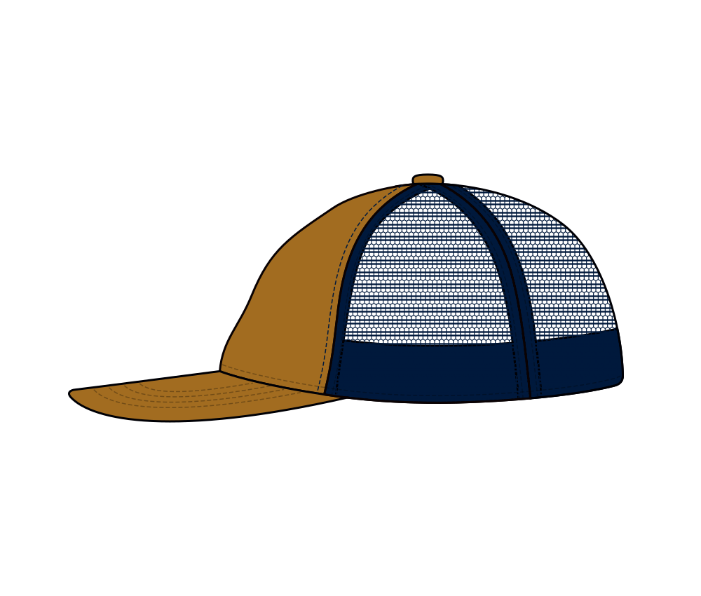 Harmony Hill Low Crown Adjustable Fit-Hat (Latte/Navy)