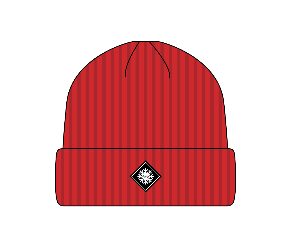 LoweRiders Ribbed Cuffed Knit Beanie (Scarlet)