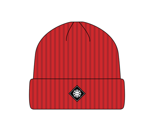 LoweRiders Ribbed Cuffed Knit Beanie (Scarlet)